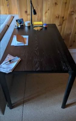 Solid wood table. Matte black. Industry Designs.