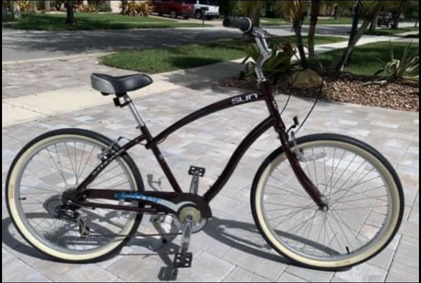 Sun Drifter 26”all Aluminum Shimano 7 speed Men’s cruiser Bicycle (brand new condition)