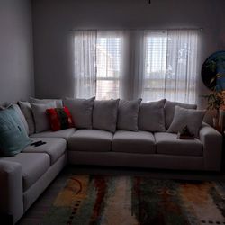 Beige White Sectional