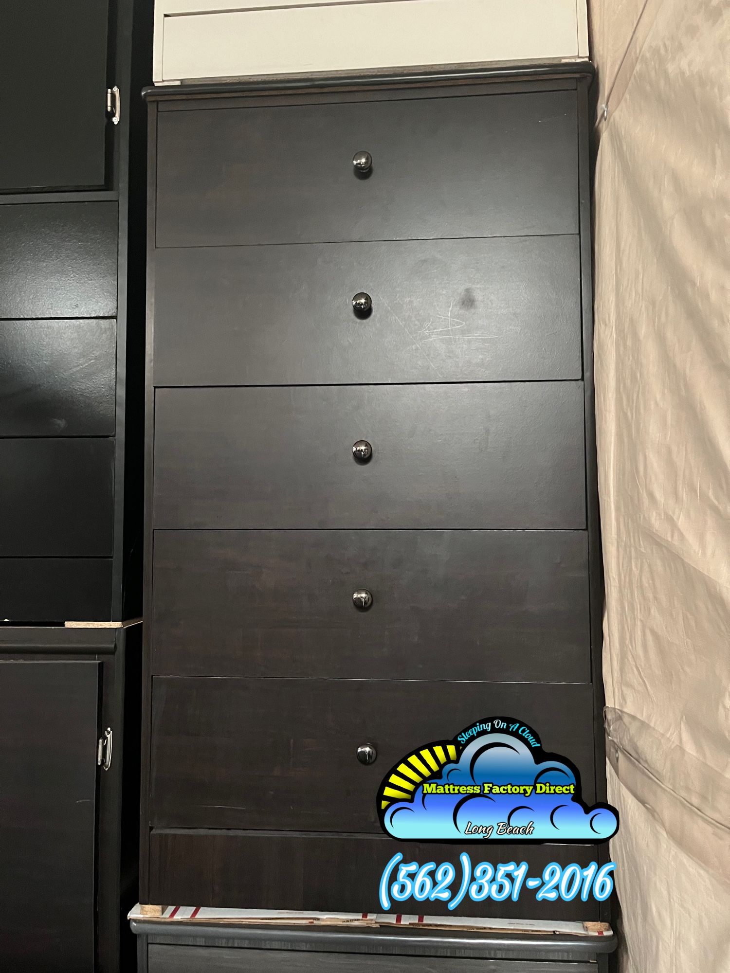 Espresso Jumbo Dresser 1 Knob Chest Cajonera 