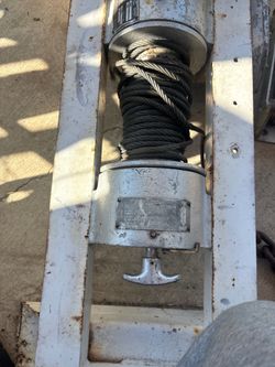 Vintage Ramsey 6000 Commercial Winch w/ Heavy Steel Cradle