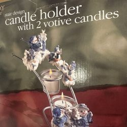 Candle holder on the stairs with candle