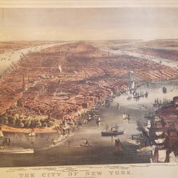 Historic Print On Wood 1870 CITY OF NEW YORK