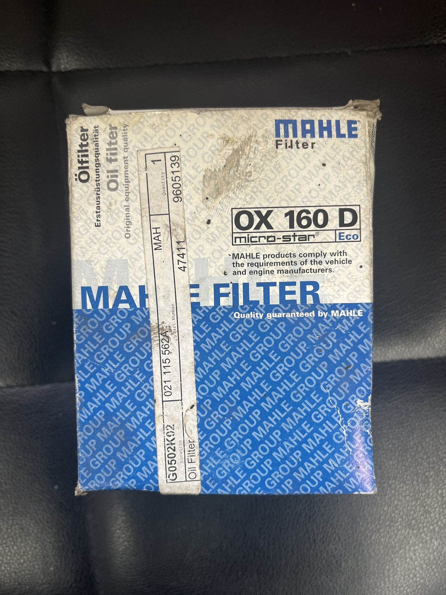 Mahle OX 160D Oil Filters for VW Porsche Cayenne Volkswagen Touareg Audi Q7 S8