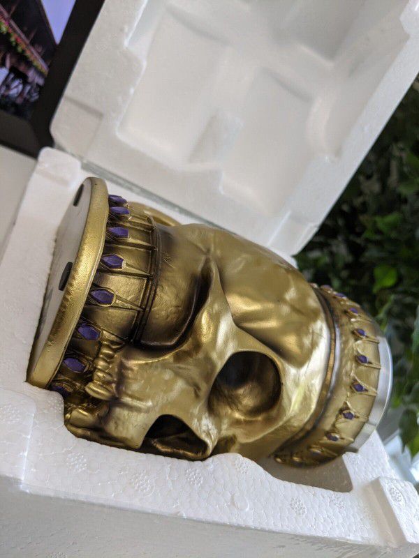 Brand New Collectible Dungeons & Dragons Gold Skull Goblet Tankard Beer Mug Wizard Coast