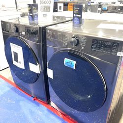 Lg New Front Load Washe Dryer Set Gas/electric With Warranty