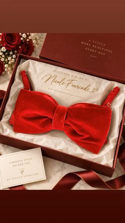 Nicole Fourcade Red Velvet Bow Bralette