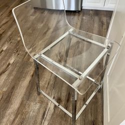 CB2 Acrylic / Chrome Legs Counter Stool 