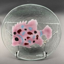 Adorable & Colorful Glass Fish Art Signed
