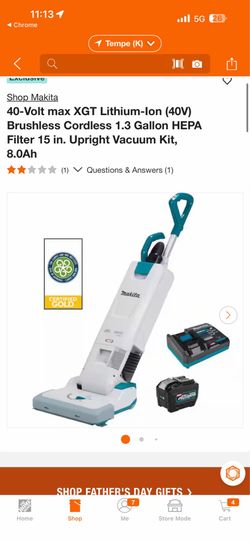Makita 40-Volt max XGT (40V) 1.3 Gallon HEPA Filter 15 in. Upright Vacuum Kit, 8.0Ah New
