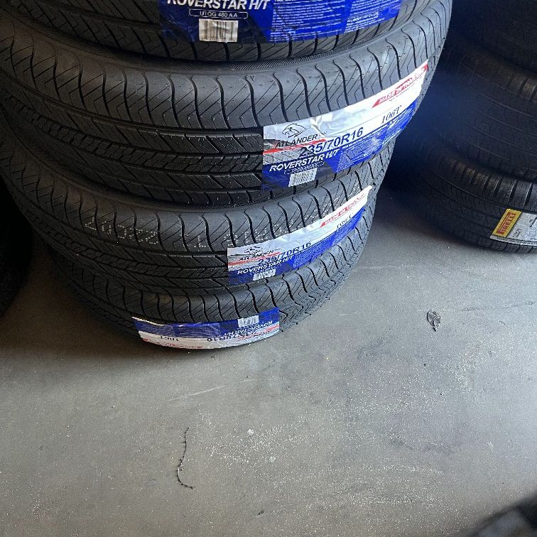 4 Brand New Tires 235/70/16 Atlander AA Tires Installed and Balanced/ Instaladas Y balanceadas