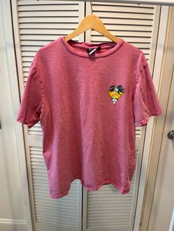 Pink Graphic Tee with Palm Tree Patch