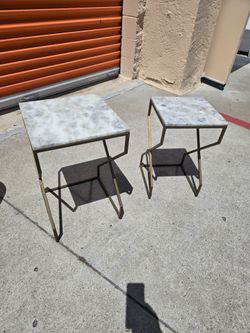 2 Side tables marble top