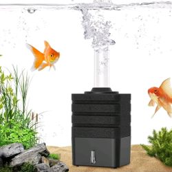 Aquarium Bio Sponge Filter, Super-Quiet Submersible Fish Tank Foam Filter with 1 Spare Sponge, Suits Tanks Within 20 Gallon