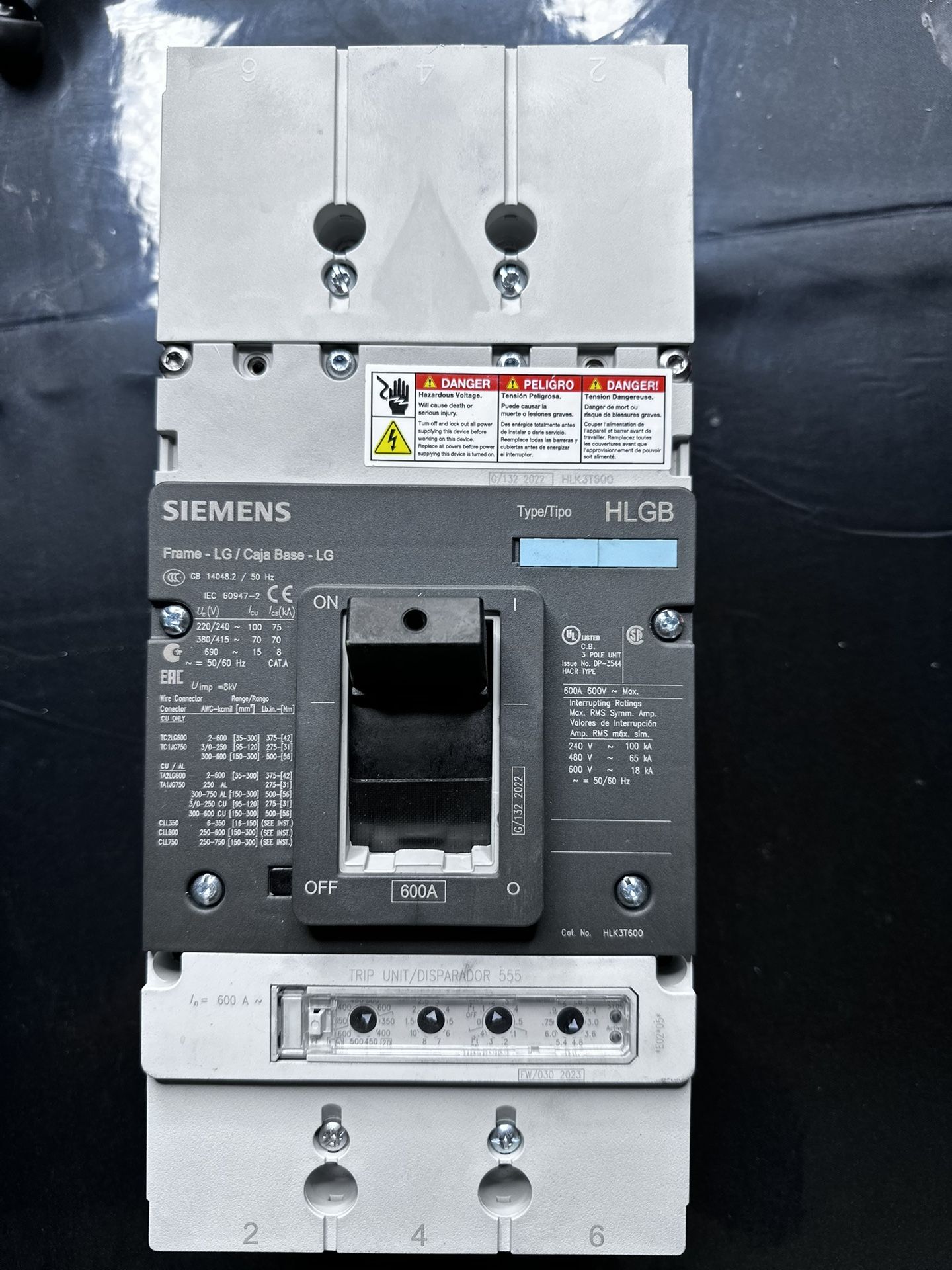 Siemens HLK3T600 BREAKER VL 600A LSI 3