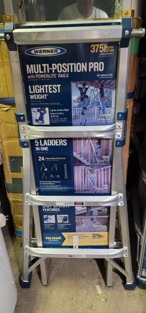 WERNER MULTI POSITION PRO LADDER W/ POWERLITE RAILS
