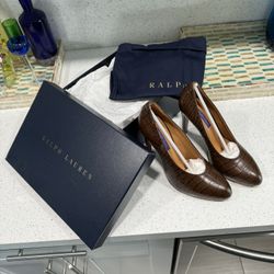 Ladies Ralph Lauren Purple Label Alligator Skin Pumps