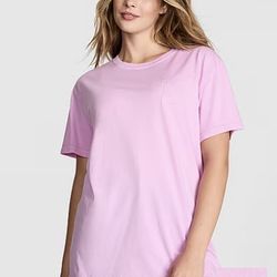 PINK Campus Cotton Tee – Hushed Lilac