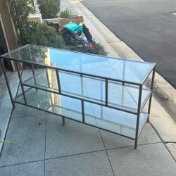 Heavy Duty Glass And Metal Tv Stand
