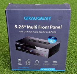 GRAUGEAR 5.25” PC Front Panel USB 3.2 Gen 2 10Gbps USB-C SD Card Reader Hub