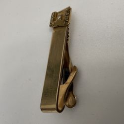 Vintage 12K Gold Filled Tie Clip 20 Year Service Tested Diamond Mid Century Mens