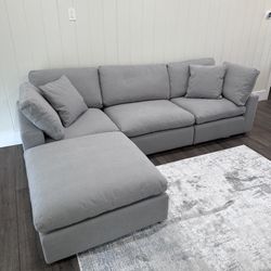 New Gray Sectional Cloud Couch Sofa Nixon