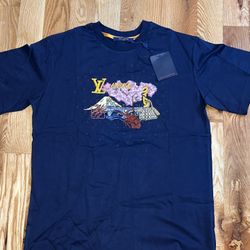 LV Lovers Shirt Blue Size Large Brand New