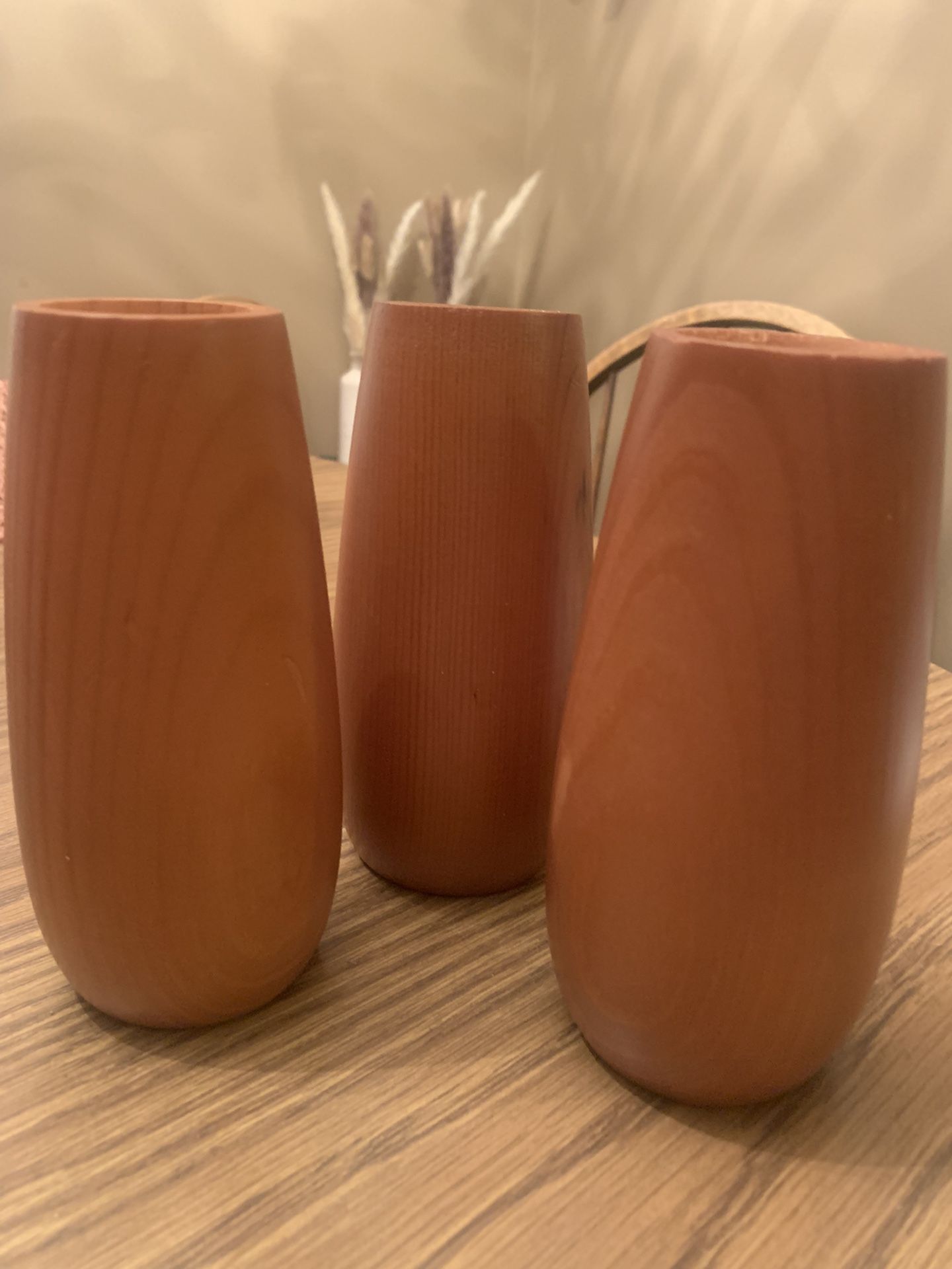 Wood Candle Holders -set Of 3