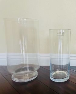 Clear Vases: Large $18, Medium $15. All For $30. In Good Condition.