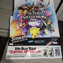 Super Smash Bros Wii U 2014 Release Store Poster 4 Feet Display Poster