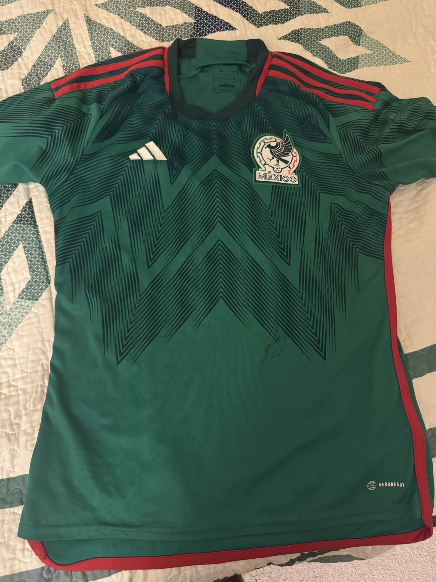ADIDAS MEN'S MEXICO 2022 HOME JERSEY VIVID GREEN/GREEN
