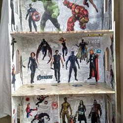 Custom Made Marvel Dollhouse With 45 Action Figures