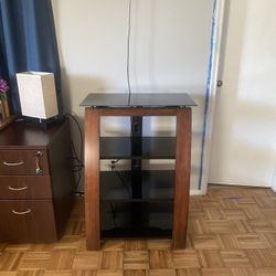 Wood And Glass TV Stand/ Entertainment Center 
