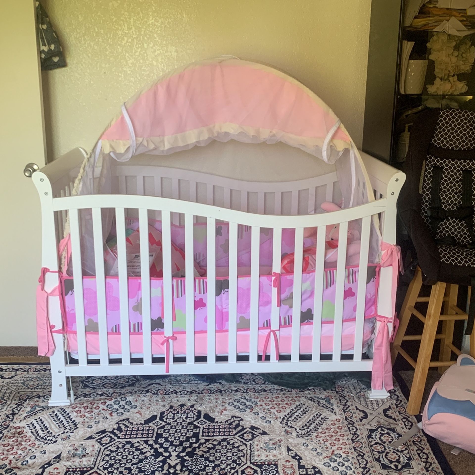 Crib With Tent Mattress Sheet And Baster