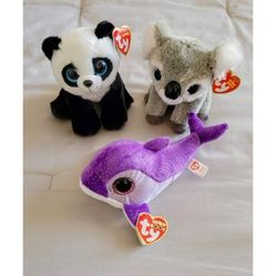 Beanie Babies Ty Plush Collectibles Mint with Tag - Set of 3