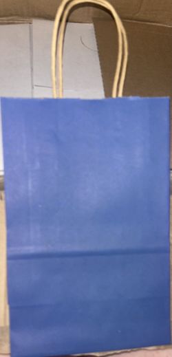 Toovip 100 Pack, Medium Royal Blue Kraft Paper Bags with Handles Bulk