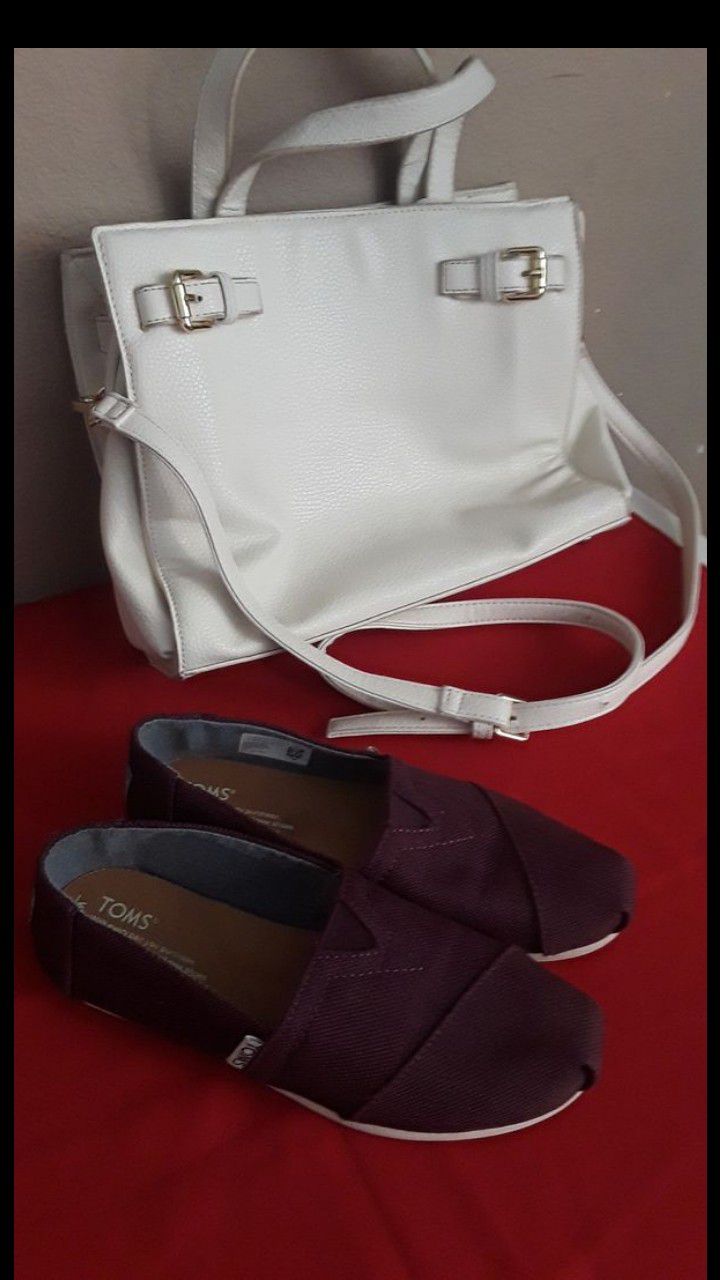Charming charlie purse and Tom's shoes size 6 both for $25