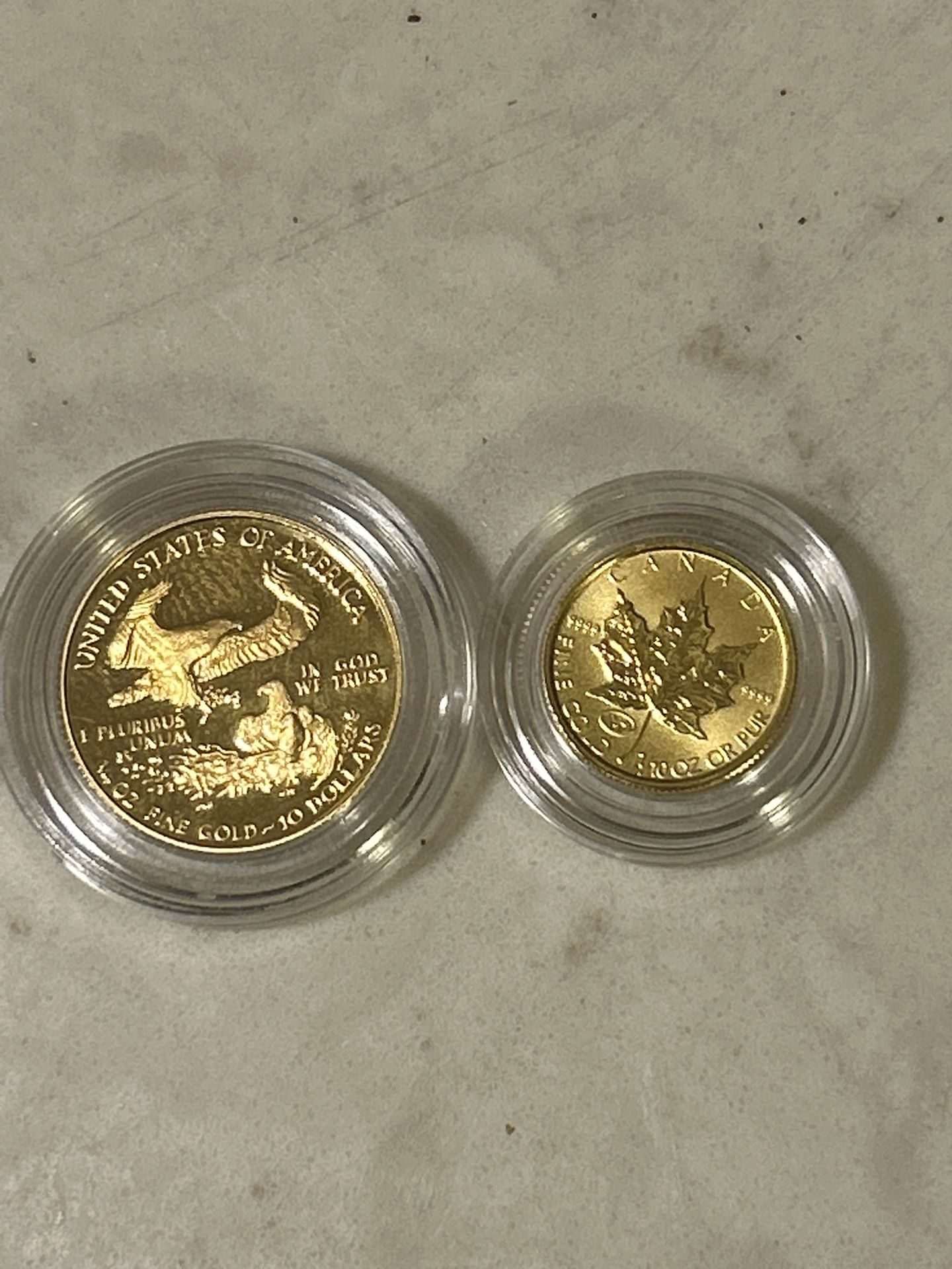 1/4 Oz gold eagle And 1/10 Oz Maple