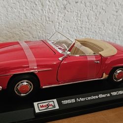 Maisto 1955 Mercedes 190 SL Cabriolet Red 1:18 Diecast Model Car 31824r -New in Box