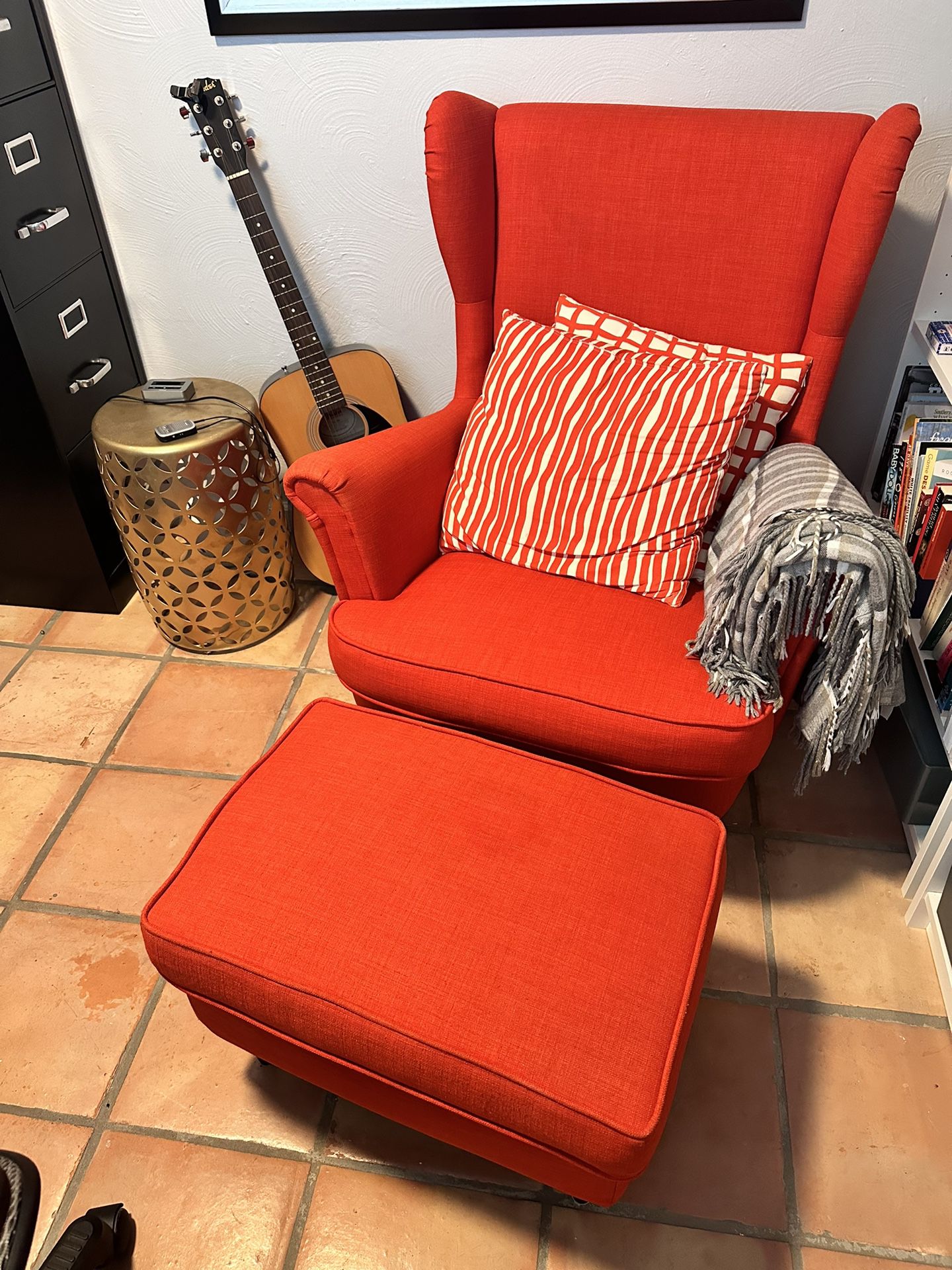 IKEA Strandmon Wing Chair and ottoman
