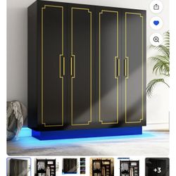 LIKE NEW Large Wardrobe With LED Lights