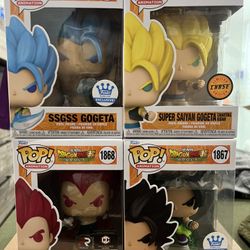 Funko Pop Dragon Ball Broly ( SSGSS Gogeta - Super Saiyan Gogeta Chase - Super Saiyan God Vegeta - Broly) 