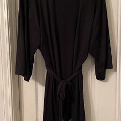 NEW Soft, Sleek Black Robe by Flora