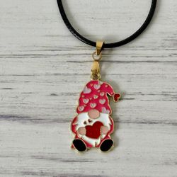 Valentines Gnome Pendant Necklace 