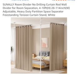 Brand New No-Drill Room Divider Curtain Rod