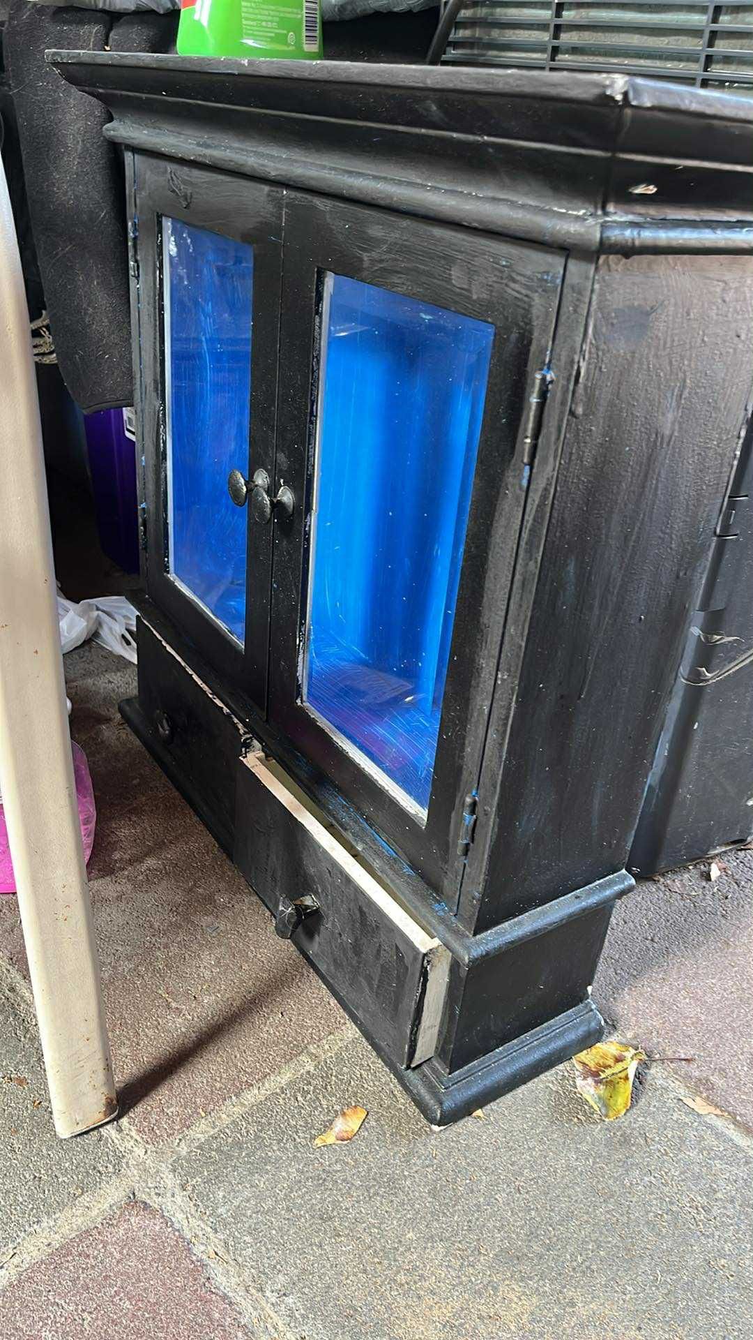 Doll Cabinet Glass Display Wood