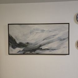 Large Abstract Wall Art Blue Gray Neutral Tones