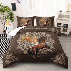 Galloping Horse Comforter Set Twin Size