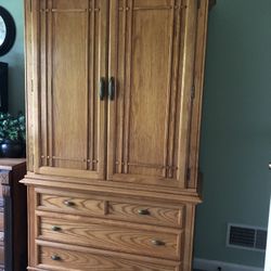 Wood Armoire TV Cabinet