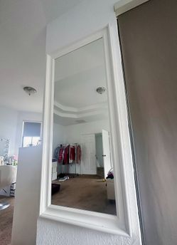 Wall Mirror White 64"x29"